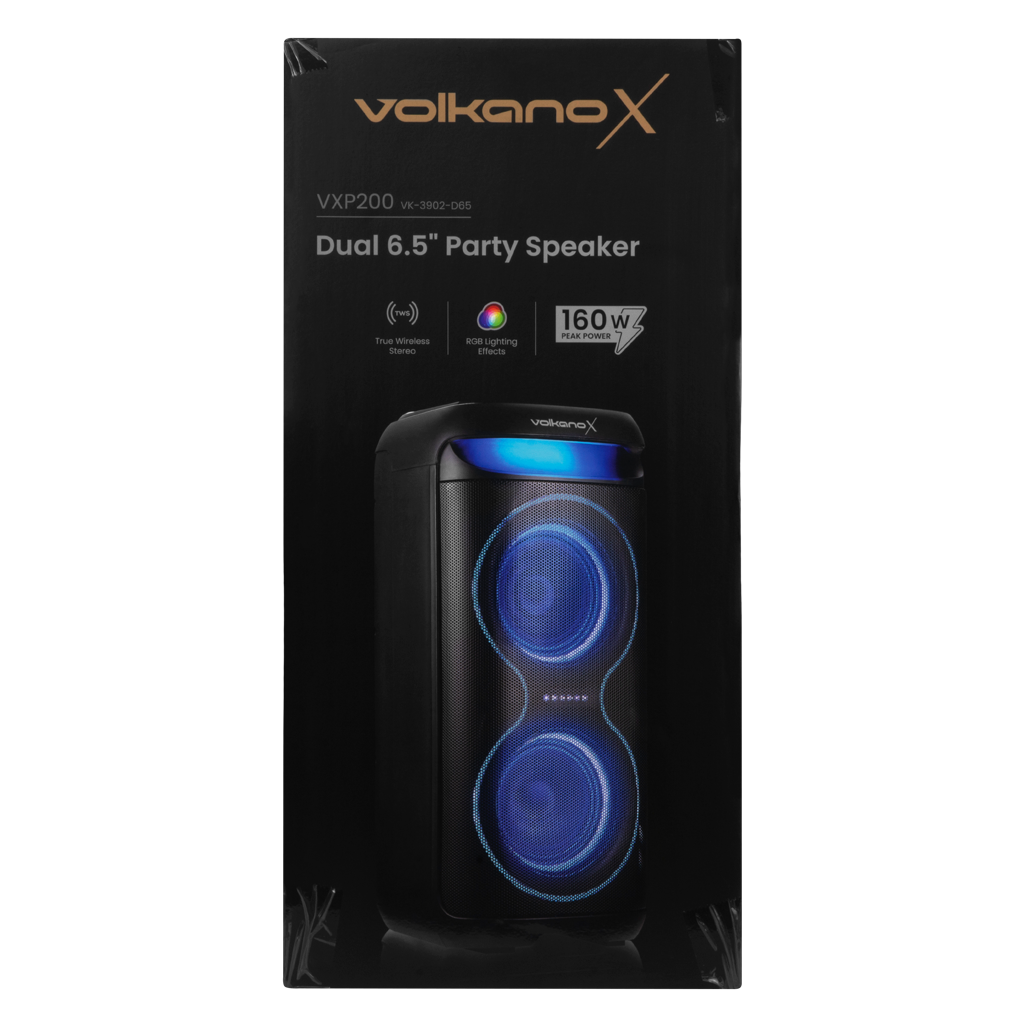 VolkanoX VXP200 Dual 6.5" Party Speaker  - Black