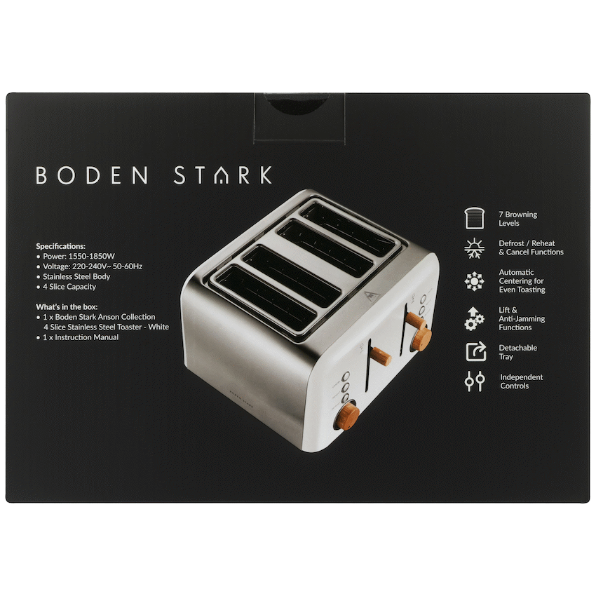 Boden Stark Anson Collection 4 Slice SS Toaster White - image 16