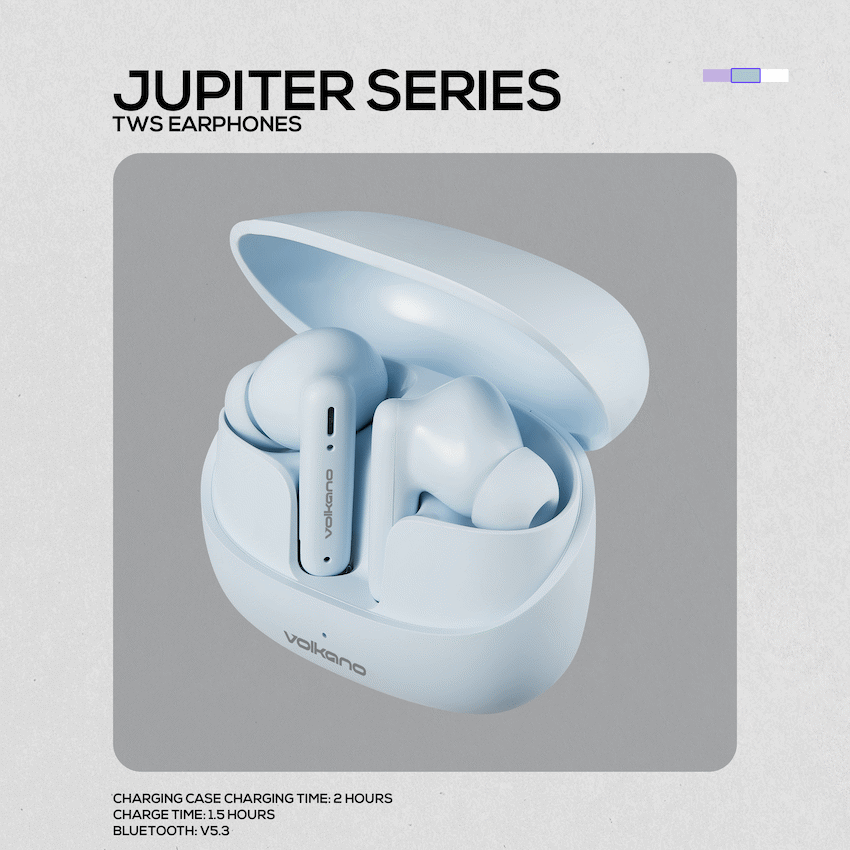 Volkano Jupiter Series TWS Earphones - Pastel Blue - image 16