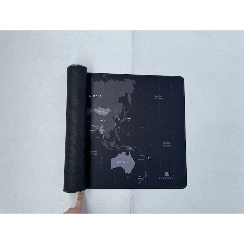 Everfurn Desk Mat - World Map - Large - Black - Non-Slip - image 16