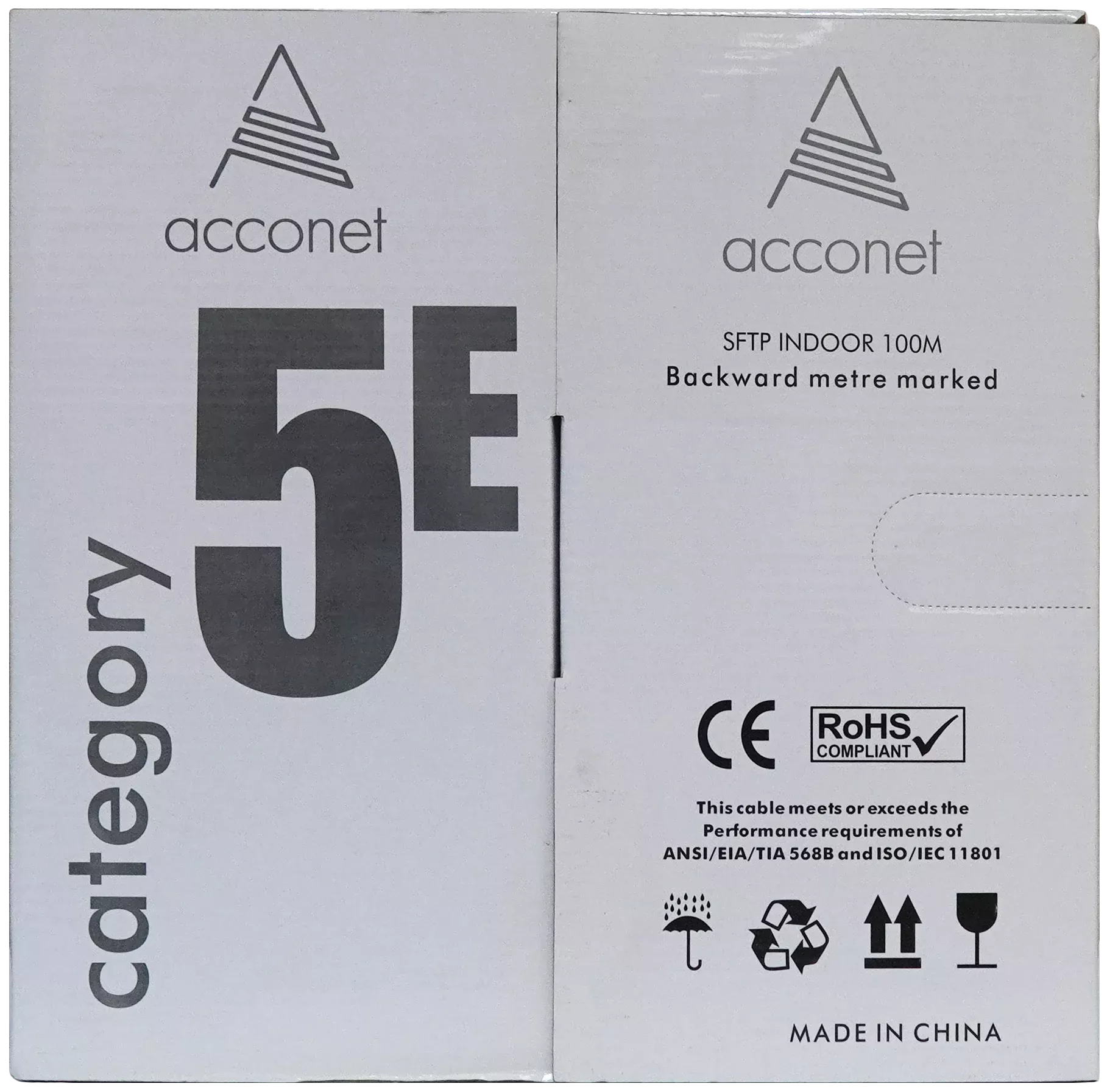 Acconet CAT5e Indoor Ethernet Cable 100m White Solid Copper STP Pull Box | CAT5-100-SC-STP - image 3