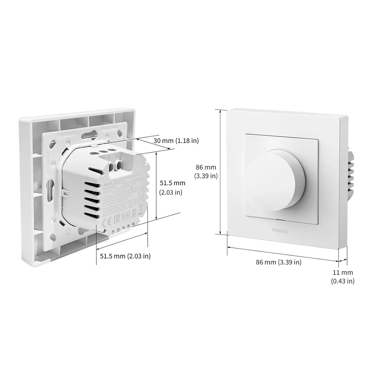 Aqara Dimmer Switch H2 EU 2 in 1 With Neutral &amp; No Neutral (White)  | AQ-CTRL-DIM-SW-WALL-W - image 3