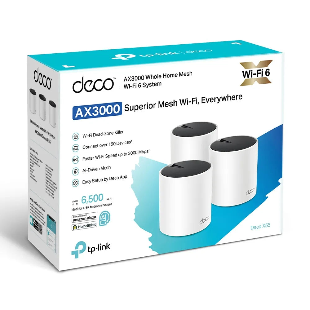 TP-Link AX3000 Whole Home Mesh WiFi 6 System | TP-DECOX55-3P - image 3
