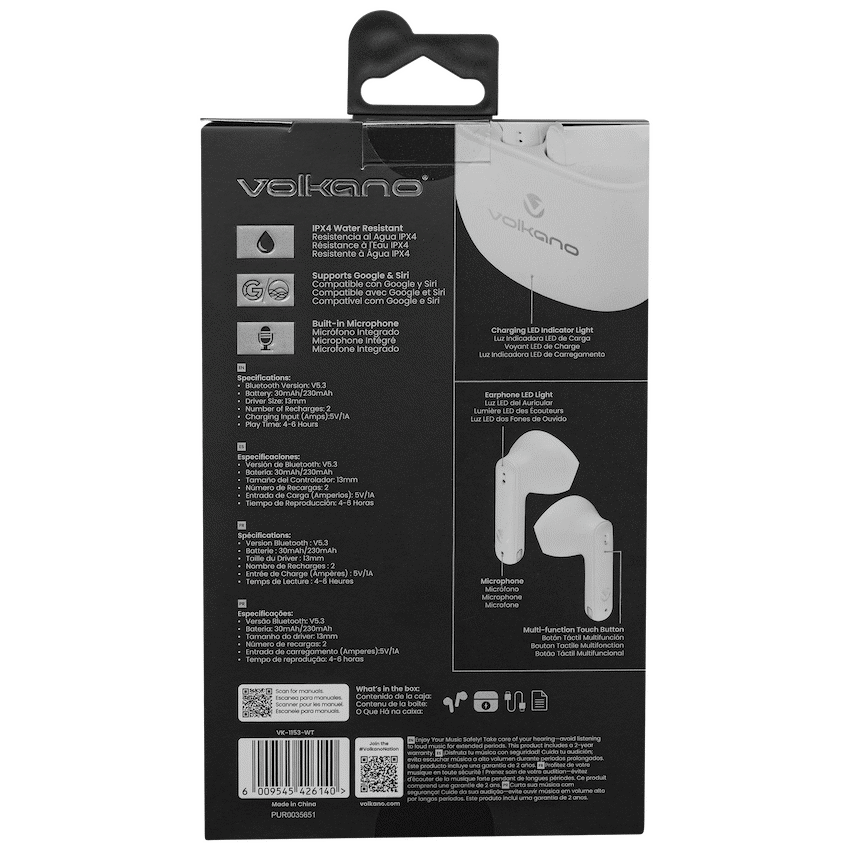 Volkano Sleek Series TWS Earphones - White - image 17