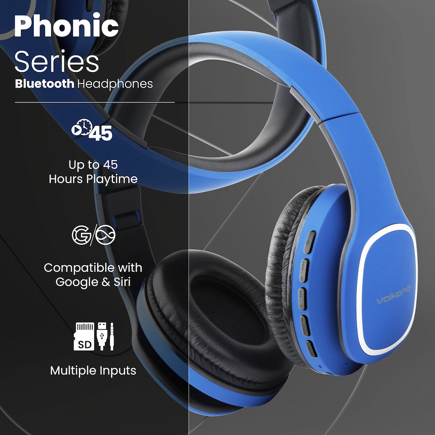 Volkano Phonic Series Bluetooth Full Size Headphones - Blue - image 17