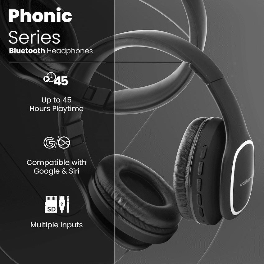 Volkano Phonic Series Bluetooth Full Size Headphones - Black - image 17