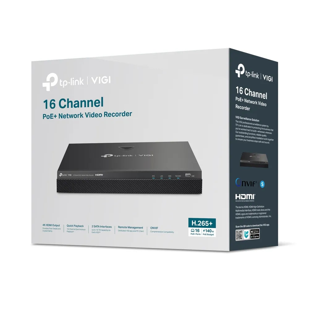 TP-Link VIGI 16-Channel PoE+ NVR with 4K HDMI | NVR2016H-16MP - image 4
