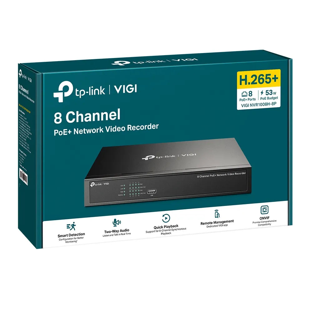 TP-Link VIGI NVR1008H 8-Channel 8MP PoE+ NVR | NVR1008H-8P - image 3