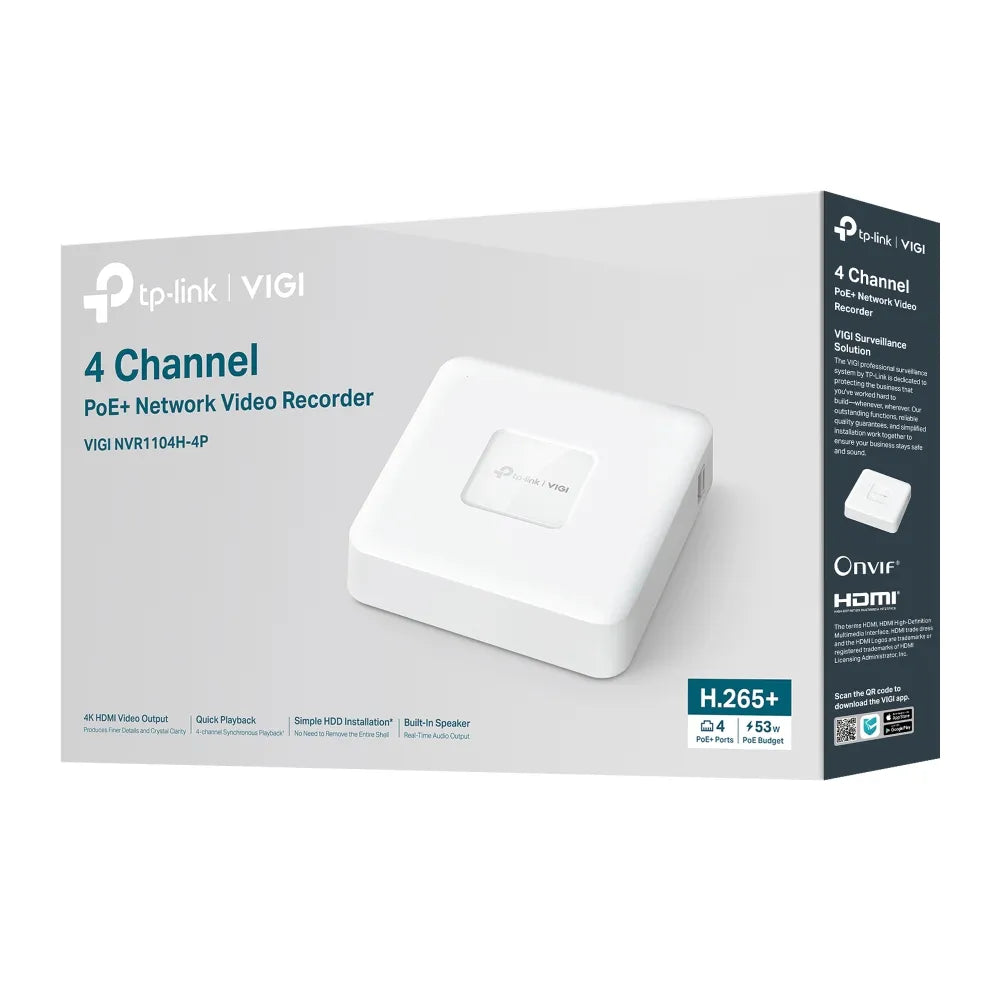 TP-Link VIGI 4-Channel PoE+ NVR | NVR1104H-4P - image 4