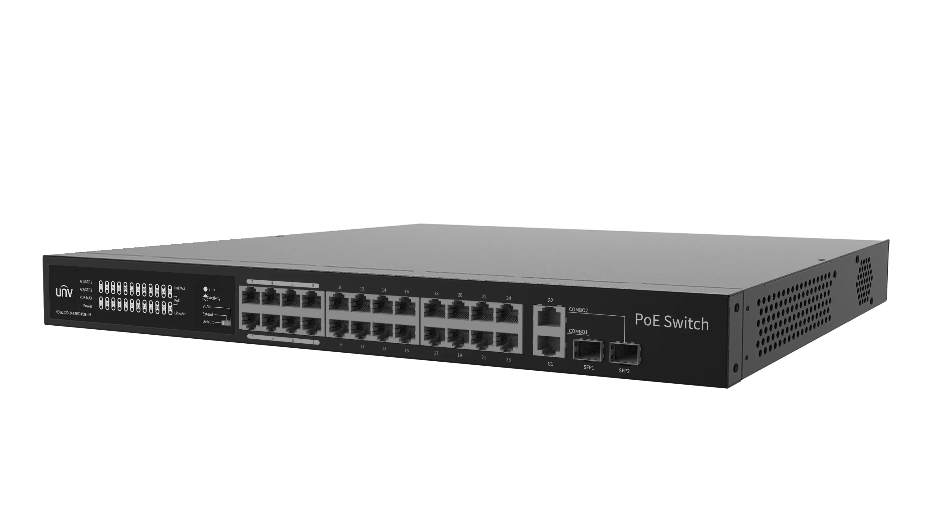 UNV - 24 x PoE Ports, 2 x Combo Ports, MAX Capacity 370W, 30W Per Port - image 3