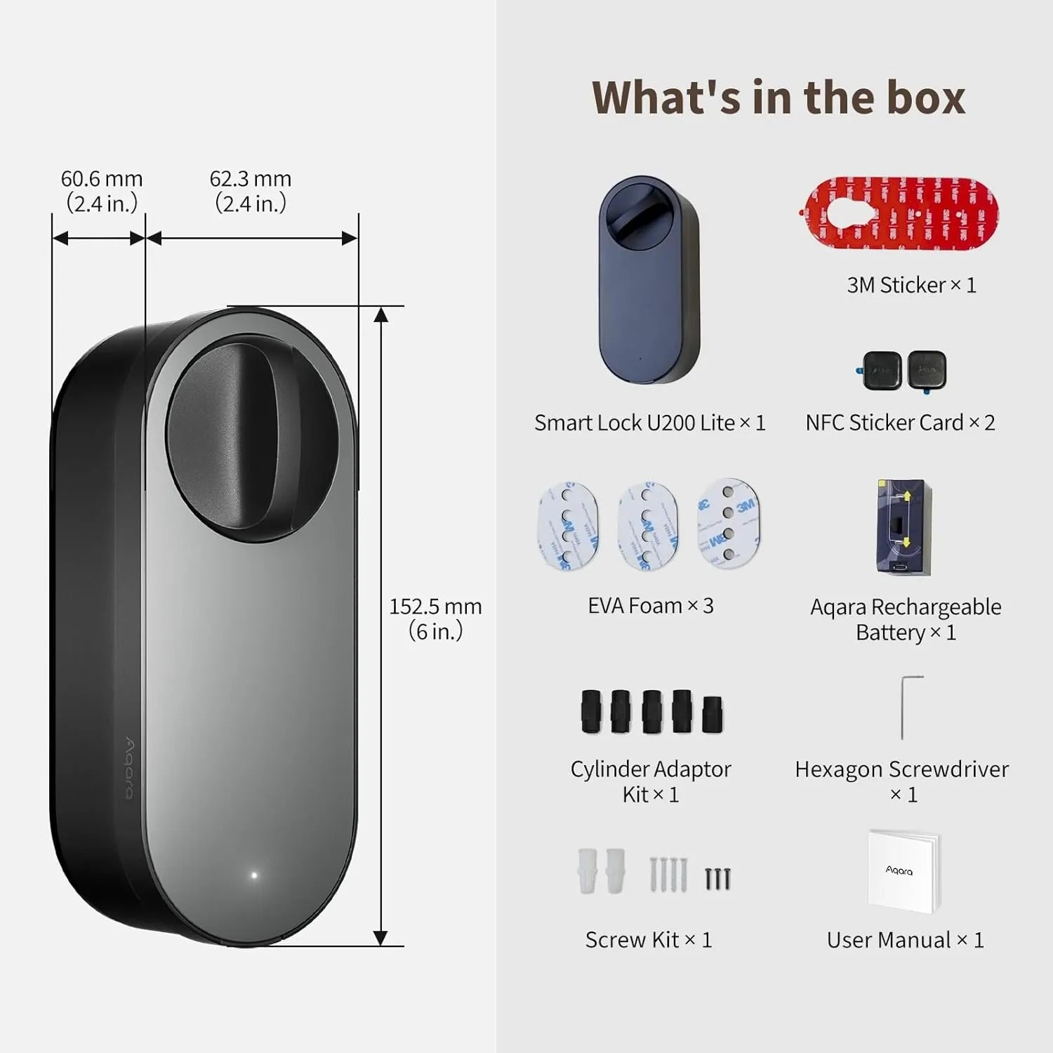 Aqara U200 Lite Matter Retrofit Smart Lock Kit |  EL-D03D-BLACK - image 4
