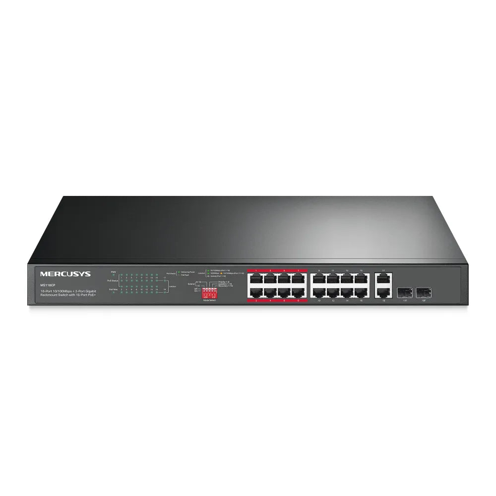 Mercusys 16-Port PoE+ Rackmount Switch + 2-Gigabit | MS118CP - image 3
