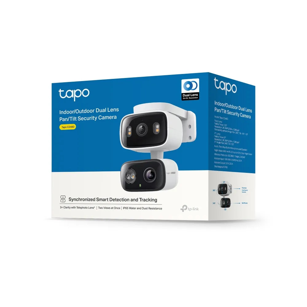 TP-Link Indoor/Outdoor Dual Lens Pan/Tilt Wi-Fi Security Camera | Tapo C246D - image 4