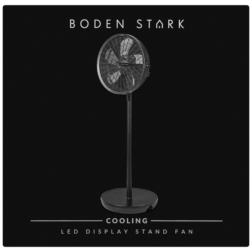 Boden Stark LED Display Stand Fan - Black - image 18