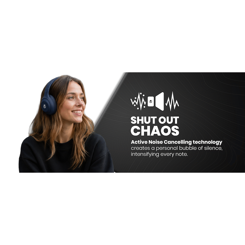 Volkano SoundSweeper Series Active Noise Cancelling bluetooth Headphones - Blue - image 18