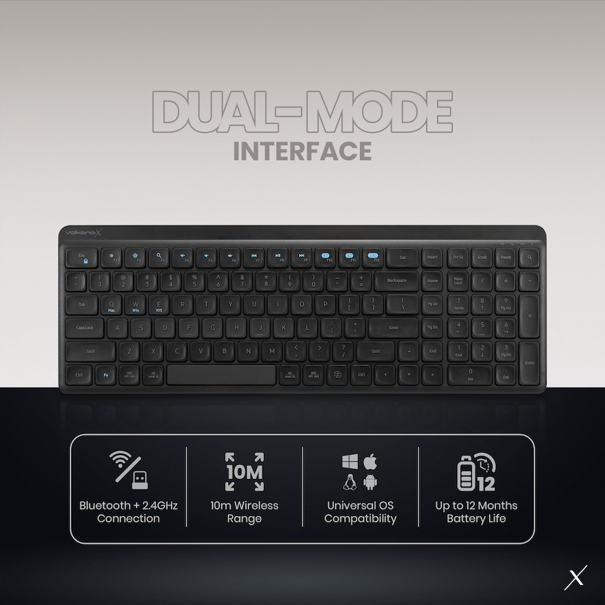 VolkanoX Scorch Bluetooth Wireless Keyboard and Mouse Combo - Graphite - image 18