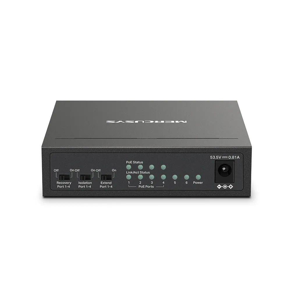 Mercusys 6-Port 10/100 Mbps Desktop Switch with 4-Port PoE+ | MS106LP