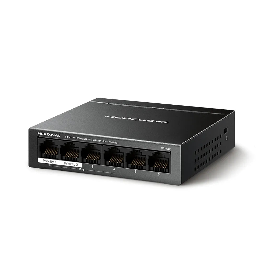 Mercusys 6-Port 10/100 Mbps Desktop Switch with 4-Port PoE+ | MS106LP - image 3