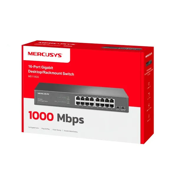 Mercusys 16-Port Gigabit Desktop/Rackmount Switch | MS116GS - image 4