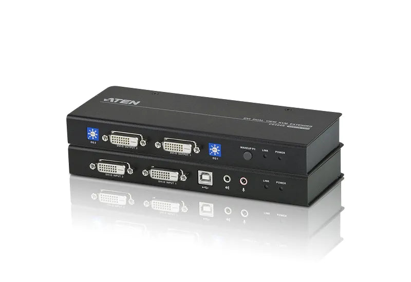 ATEN USB DVI Dual View KVM Extender / Cat 5 KVM Extender/W/(US/EU/UK/OUT) ADP - image 4