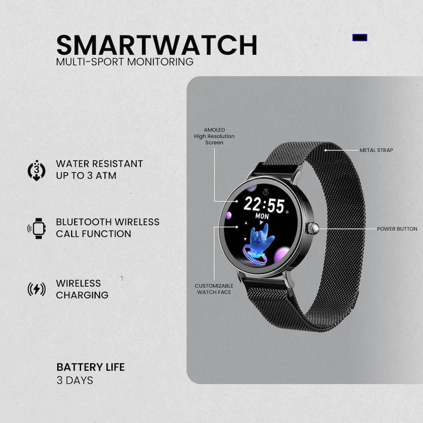 Volkano Valencia Series Ladies Smart Watch - Black - image 19