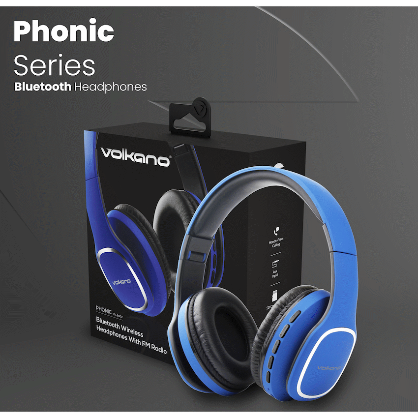 Volkano Phonic Series Bluetooth Full Size Headphones - Blue - image 19