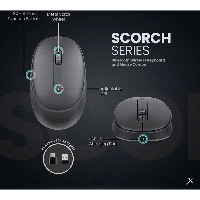 VolkanoX Scorch Bluetooth Wireless Keyboard and Mouse Combo - Graphite - image 19