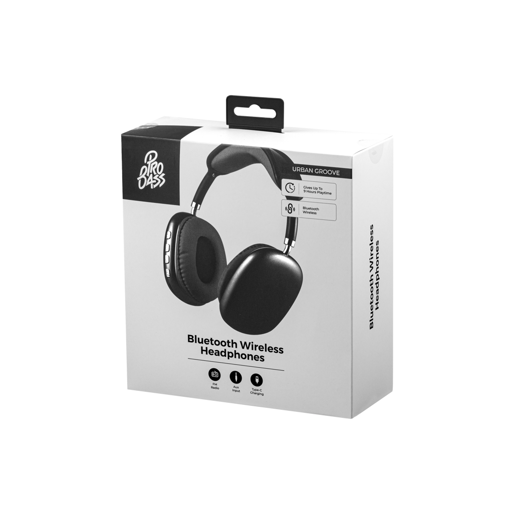 Pro Bass Urban Groove Series Bluetooth Headphones - Black
