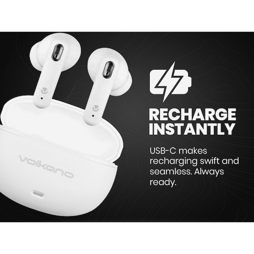 Volkano Pulse Series True Wireless Earphones with Charging Case - White - image 19