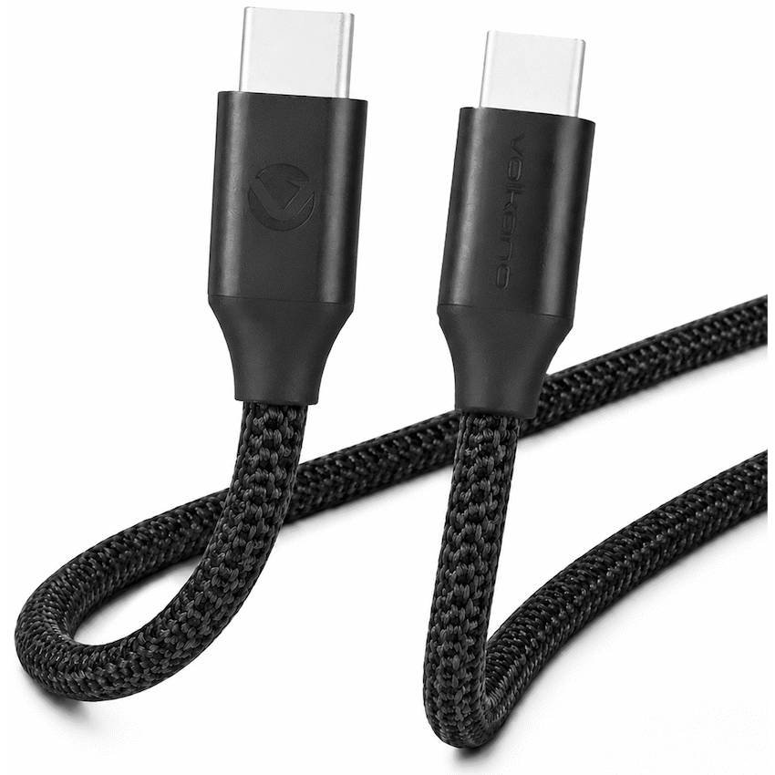 Volkano Weave Series Type-C to Type-C Cable (1.2m, 60w) - Black