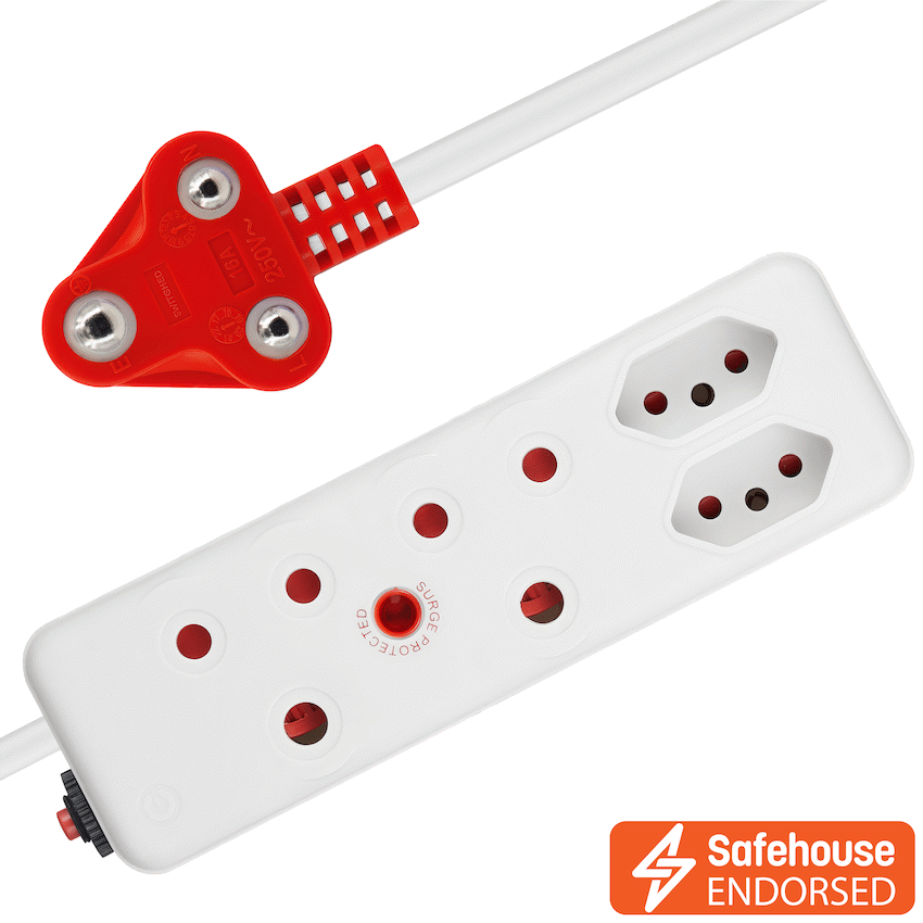 Ellies 4 Way Surge Extension Lead -10M - WT