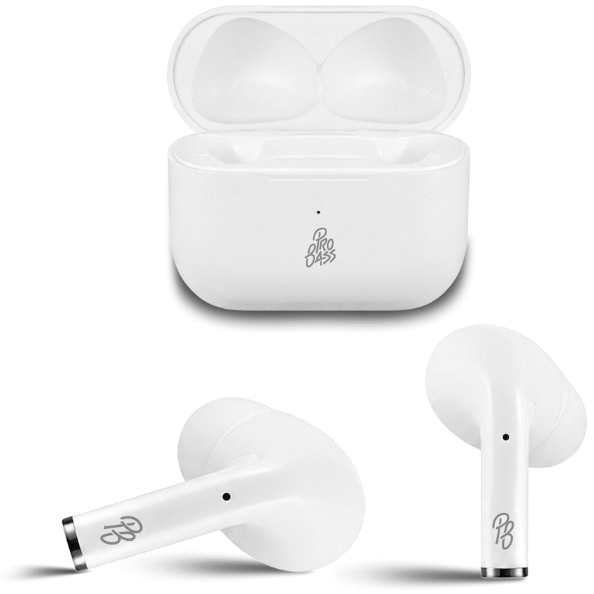 Pro Bass Pulse Buds True Wireless Earphones with Charging Case - White