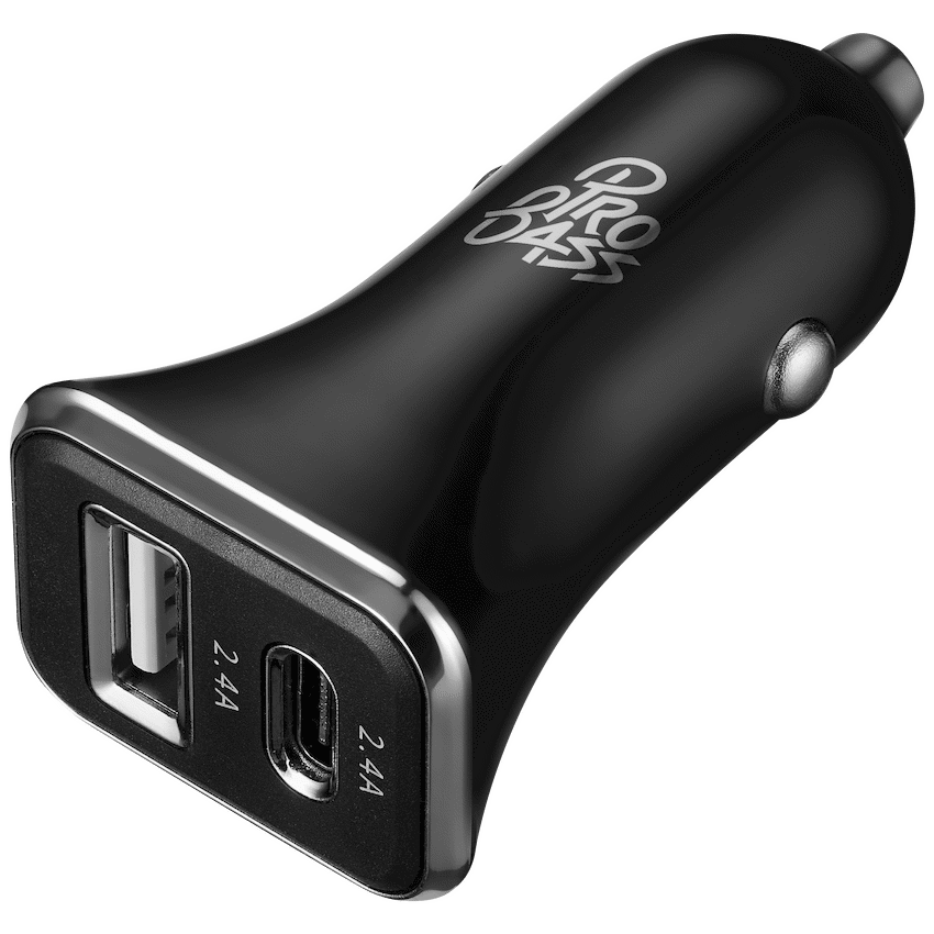 Pro Bass on the Go Dual USB + Type-C 12w Car Charger