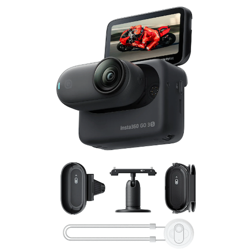 Insta360 GO 3S Motorcycle In-Helmet POV Bundle 128Gig