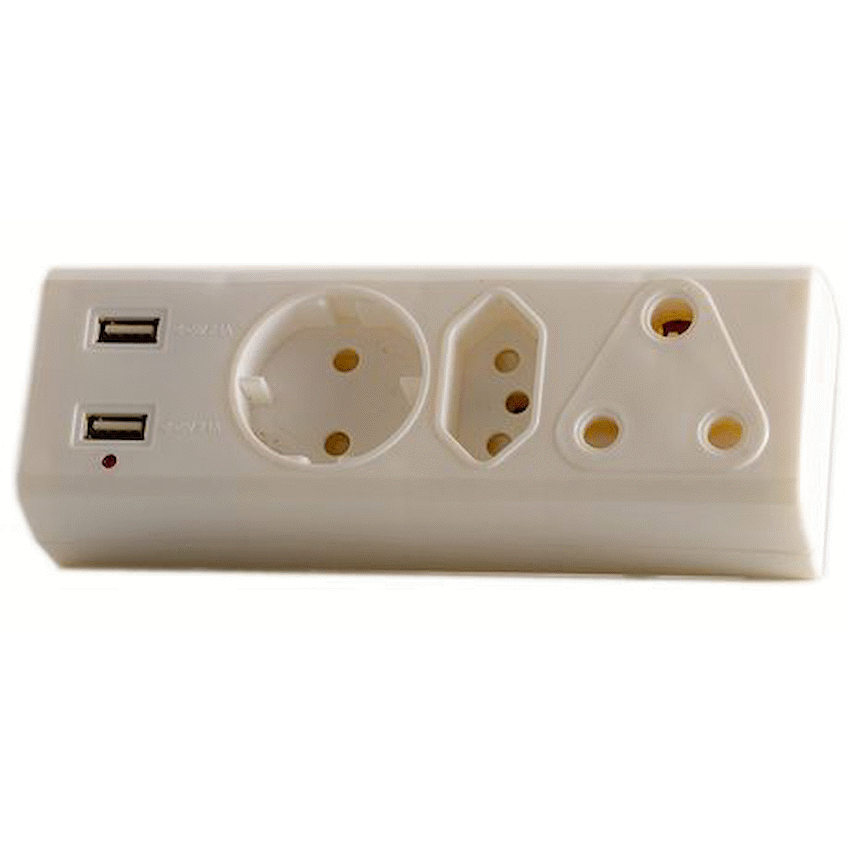 Ellies 3-Way Adaptor with Dual USBs