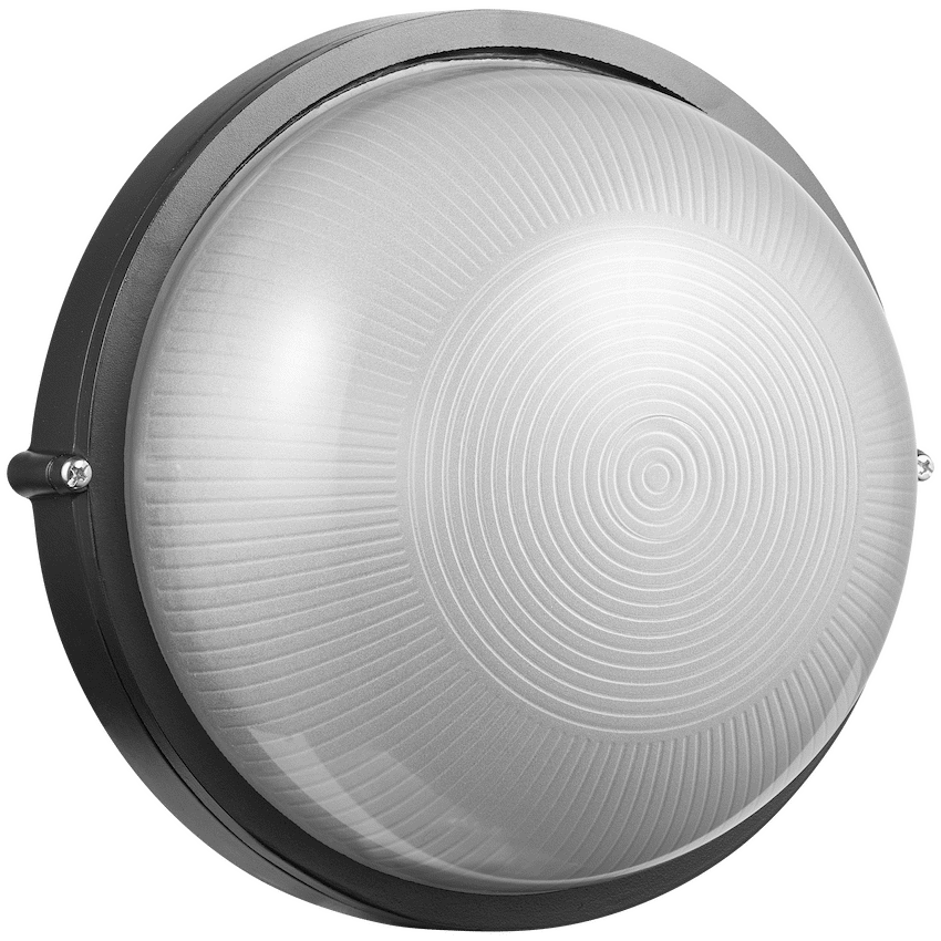 Ellies Illume Series - AC Round Bulkhead - Aluminium + Glass - E27 Base -BK