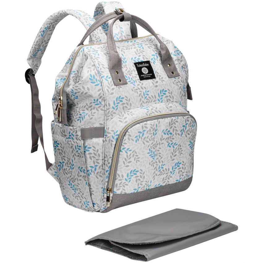 Totes Babe Alma Diaper Backpack Leafy Grey