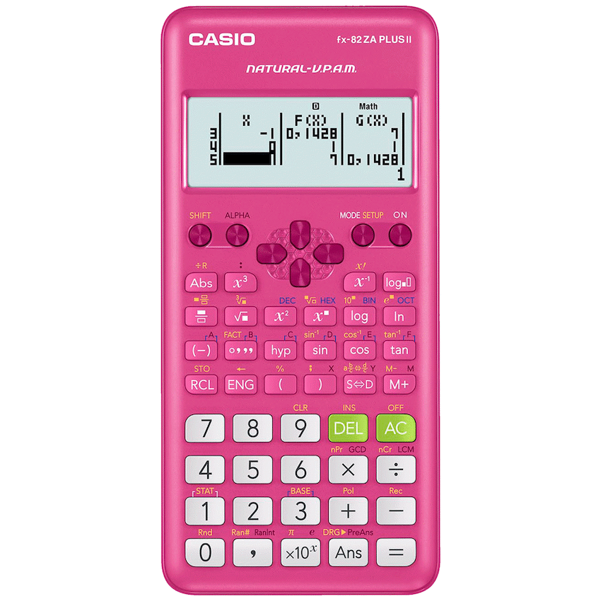 Casio FX-82 ZA Plus II Calculator - Pink