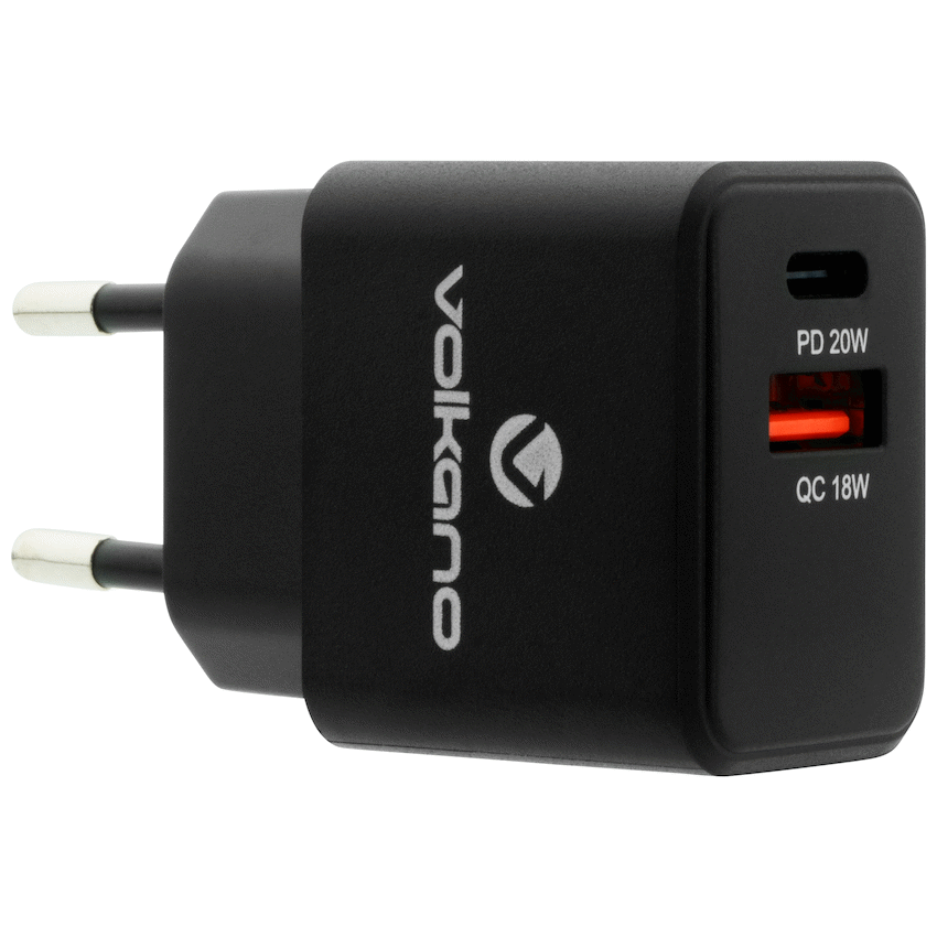 Volkano On-the-Go USB + Type-C 20w PD Wall Charger