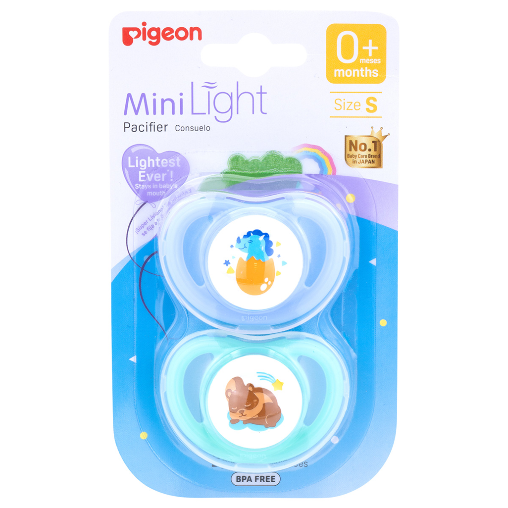 Pigeon - Minilight Pacifier (2 Pc) - S Dino Egg & Squirrel