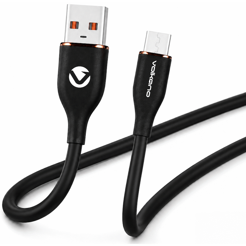 Volkano Flexi Series USB to Micro USB 1.5m 18w - Black