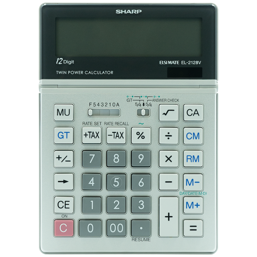 Sharp El2128V Semi-Desk Calculator