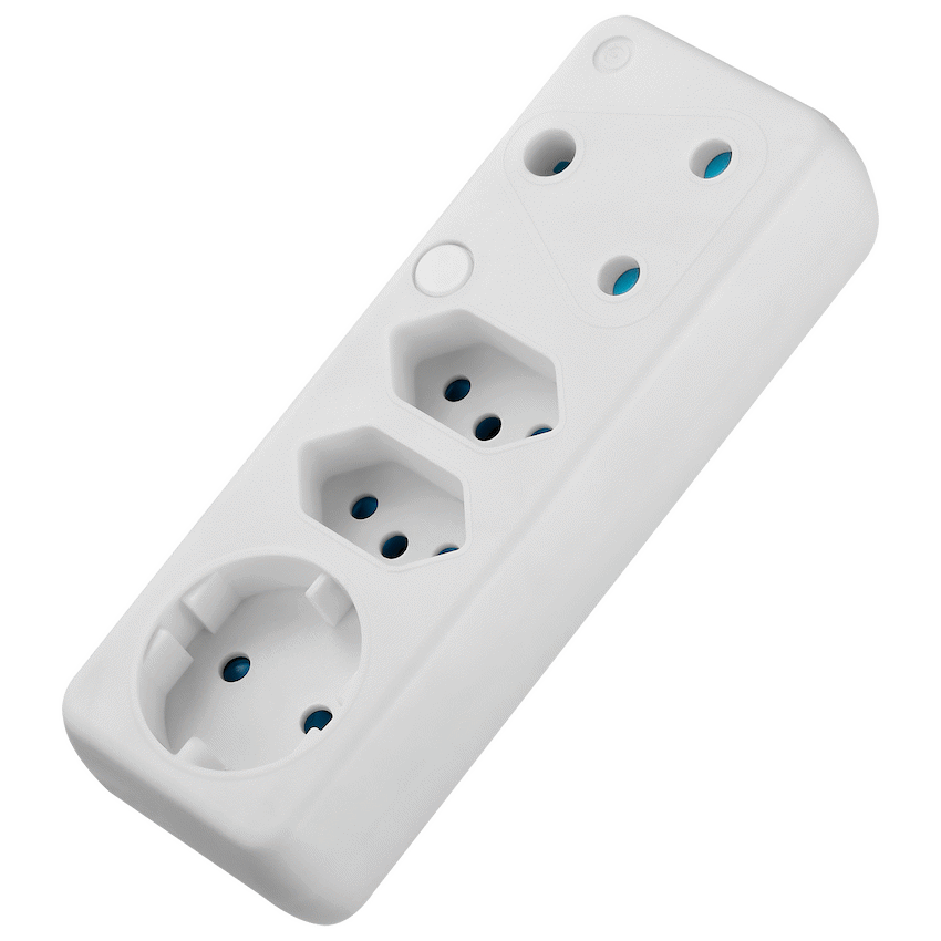 SWITCHED  4 Way Schuko Adaptor