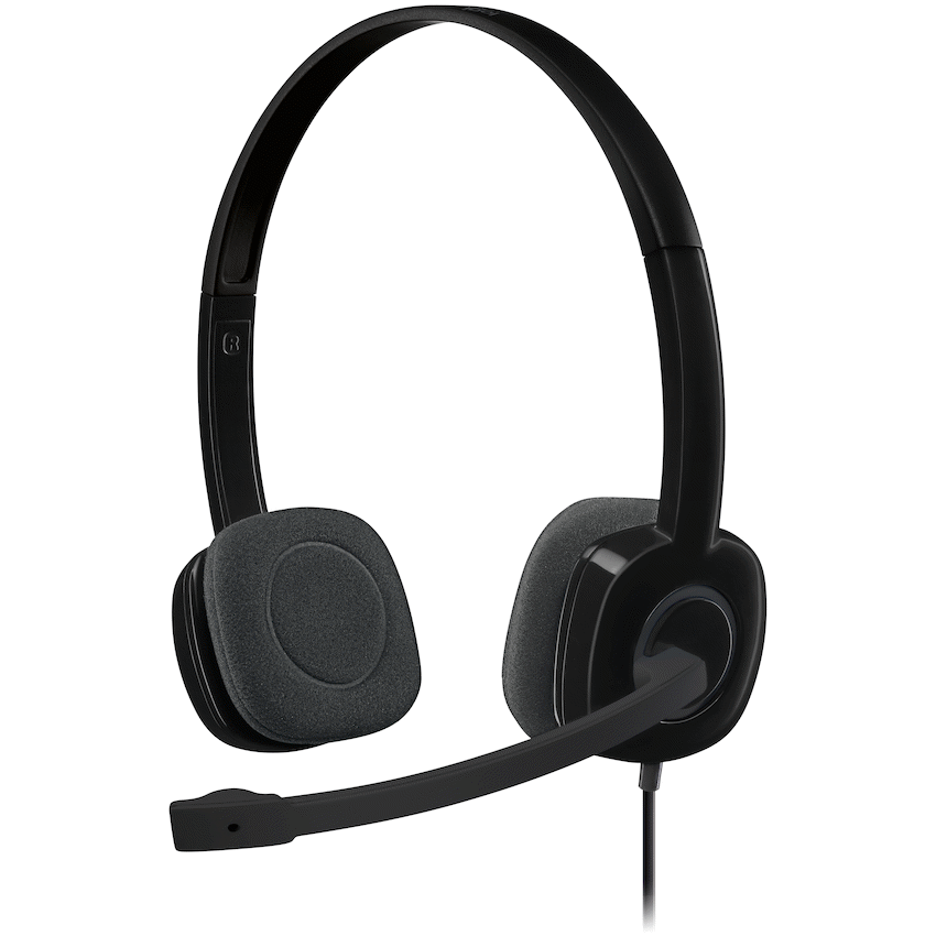 Logitech(R) H151 Stereo Wired Headset - Black