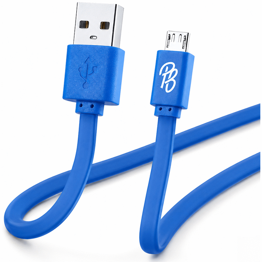 Pro Bass Energize Series Packaged Micro USB Cable - Blue 1.2m