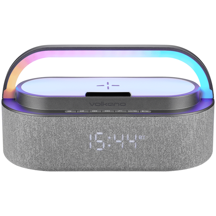 Volkano Dawn Series Alarm Clock with Wireless Charging and Speaker