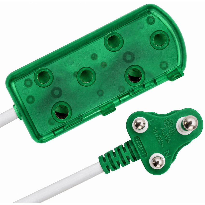 Ellies 2 Way Light Duty Coloured Extension Lead -3M