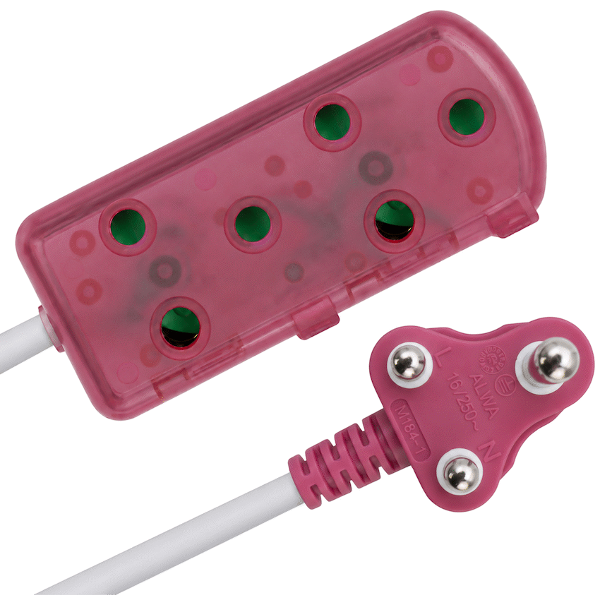 Ellies 2 Way Light Duty Coloured Extension Lead -3M