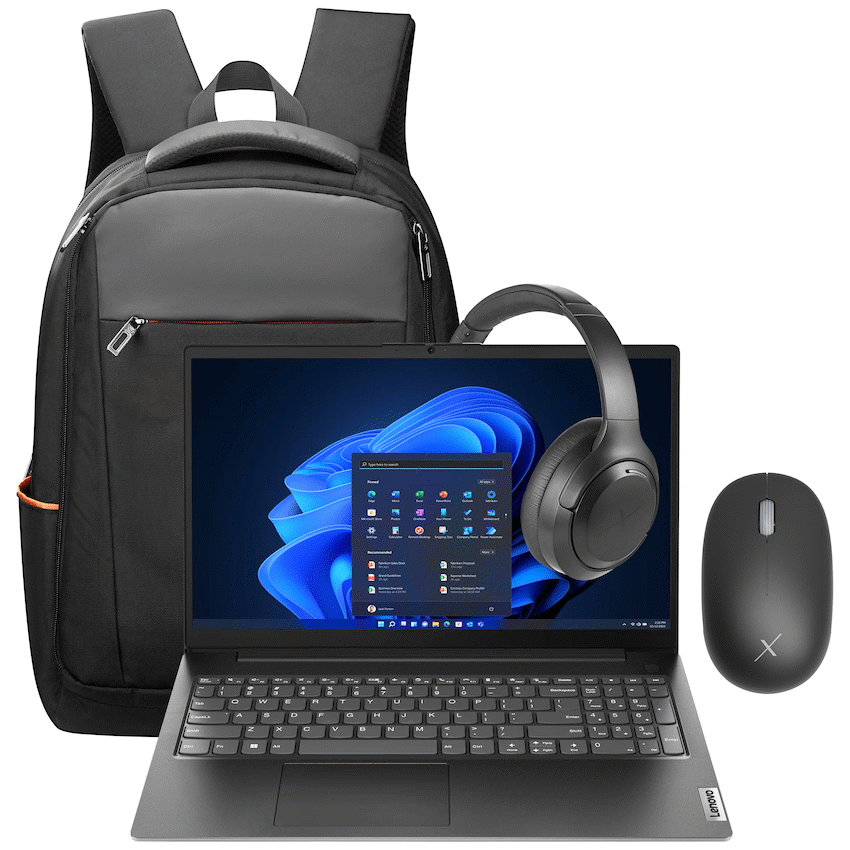 Lenovo Laptop 82YU015DSA - V15 AMD Ryzen 5 16/512 Bag+Mouse+Headphone