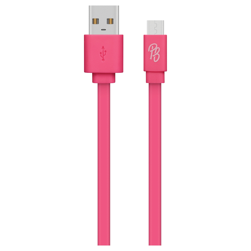 Pro Bass Energize Series Packaged Micro USB Cable - Pastel Pink 1.2m